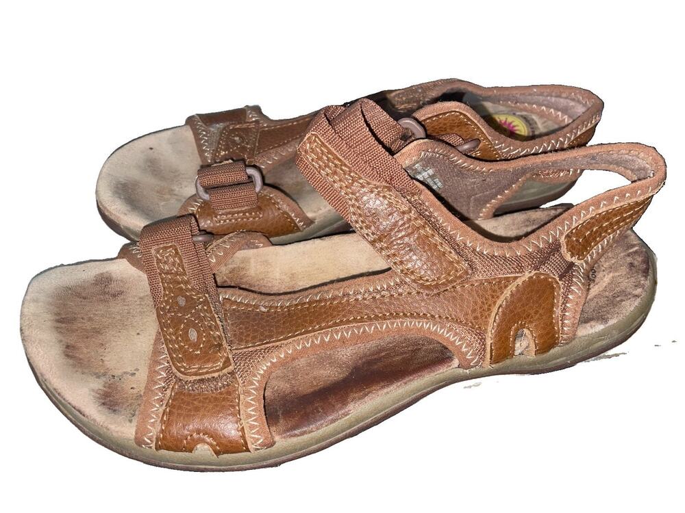 Earth Spirit Sport Gelron 2000 Brown Leather Sandals Mens Size 8 Adjustable